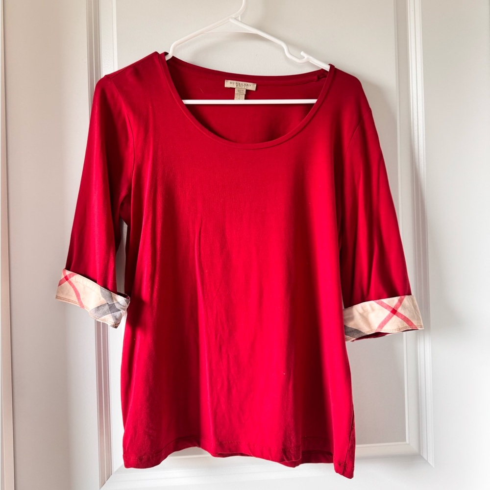 Burberry Womens Large Quarter Sleeve T-shirt